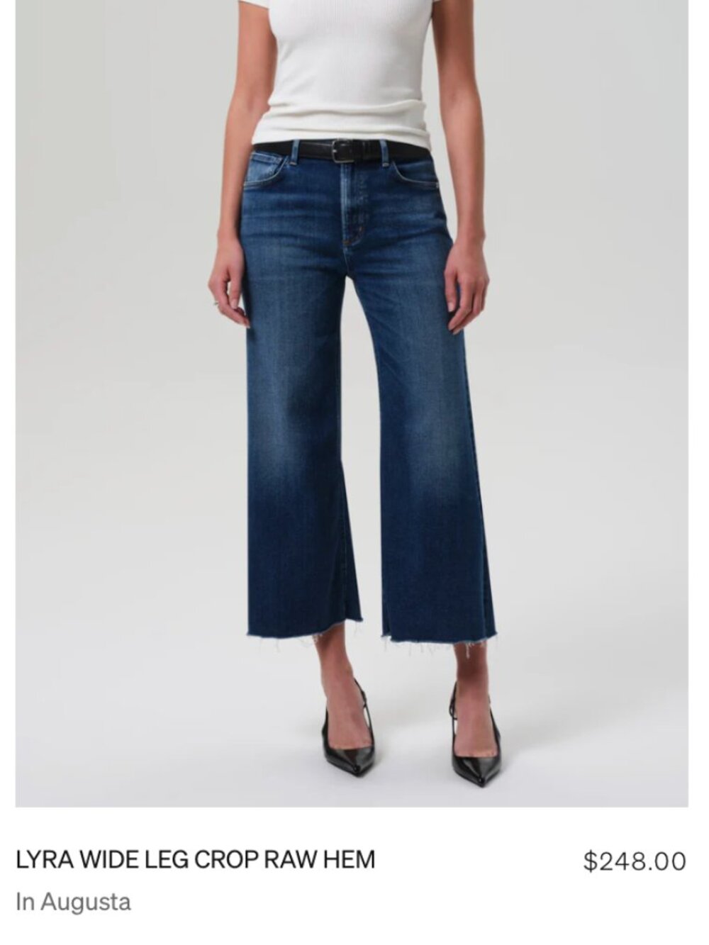 Citizens of Humanity Lyra Wide-Leg Raw Hem Crop Jeans - 27